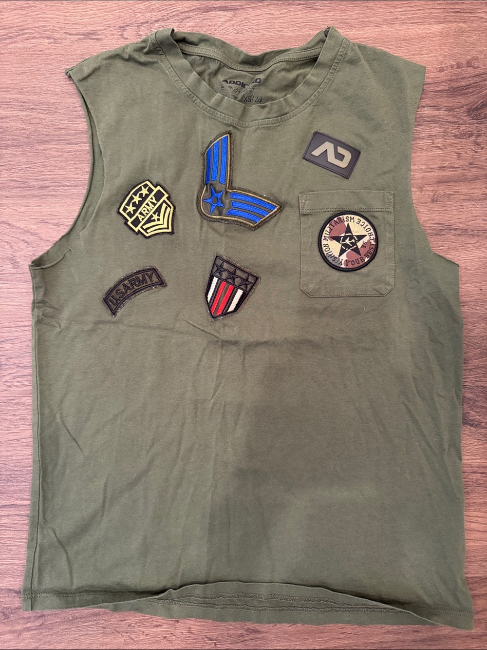 Addicted Olive Green Patch Tank Top